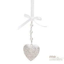 Load image into Gallery viewer, Wedding Charm - Heart Drop With Diamante/beads In Silver
