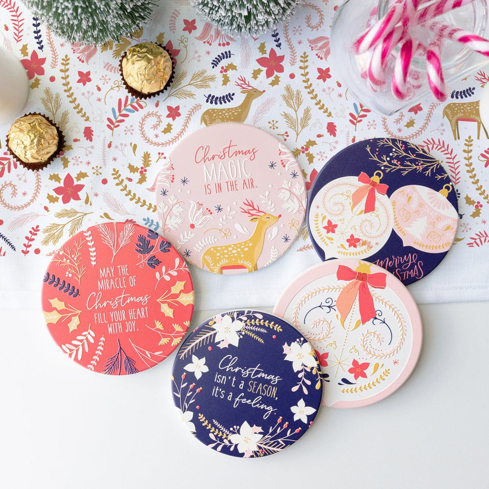 Christmas Pink Bauble Coaster