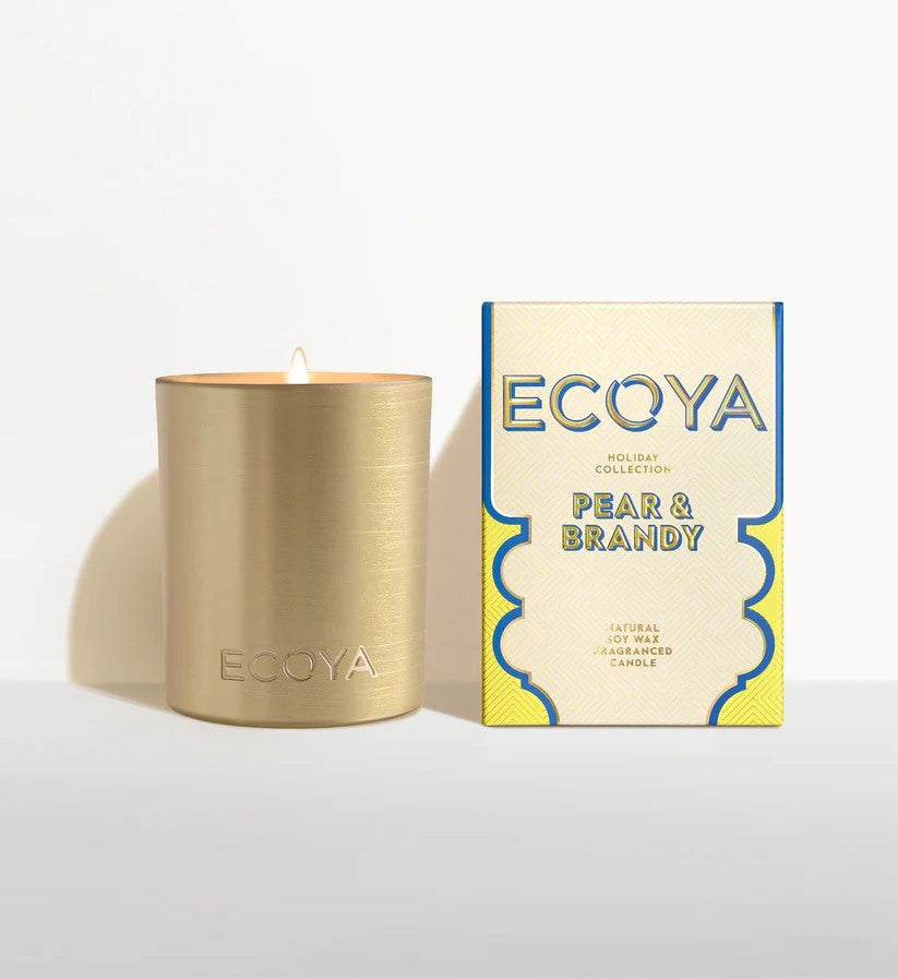 Ecoya Pear &  Brandy Goldie Candle Holiday Collection  