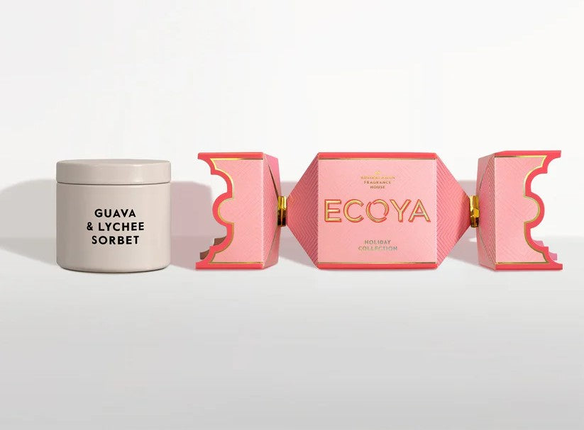 Ecoya Guava & Lychee Sorbet Tin Canlde Bon Bon Holiday Collection 