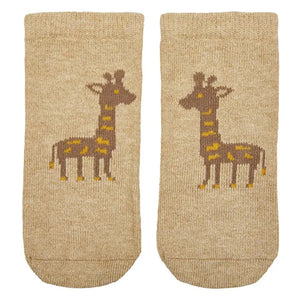 Organic Baby Socks Jacquard Mr Giraffe [siz:0-6m]