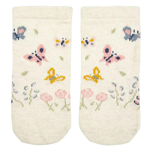 Organic Baby Socks Jacquard Dancing Butterflies 1-2yrs