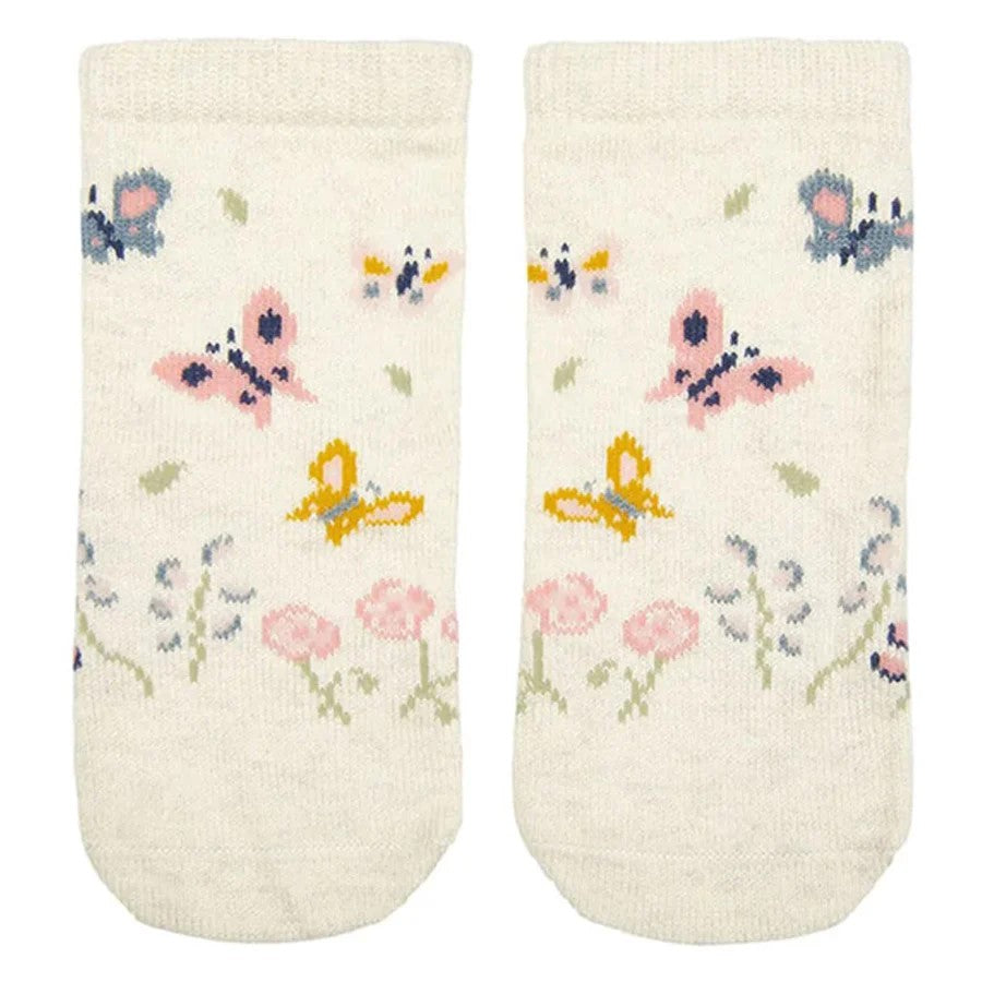 Organic Baby Socks Jacquard Dancing Butterflies 1-2yrs