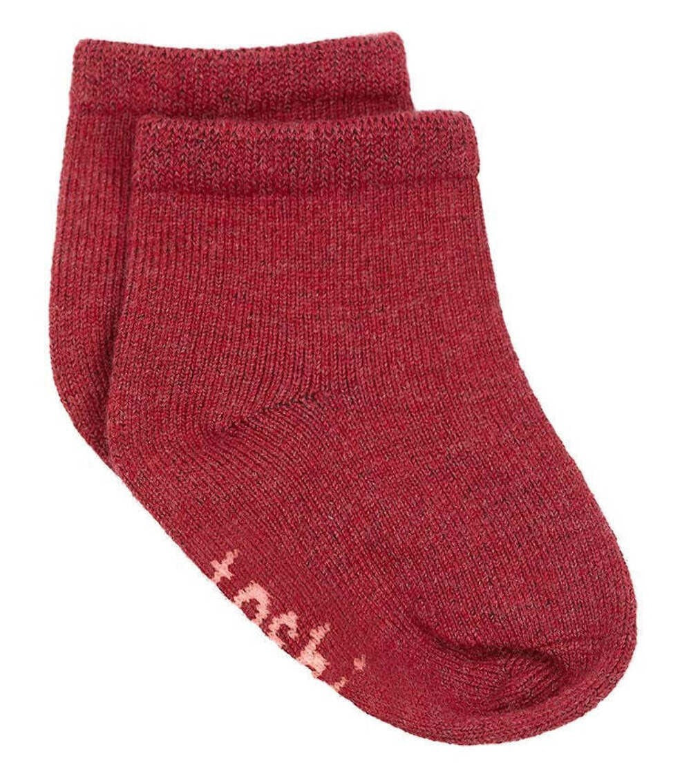 Organic Baby Socks Jacquard Rosewood [siz:0-6m]