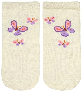 Organic Socks Ankle Jacquard Butterfly Bliss [siz:1-2 Years]
