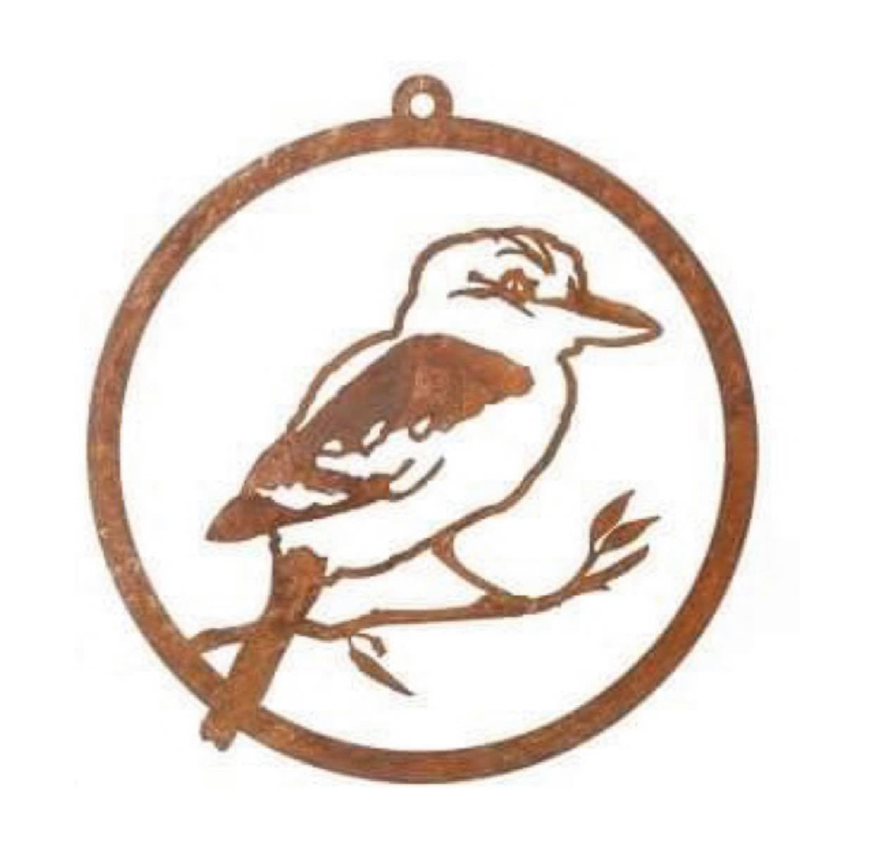 Kookaburra Single Ring Rust Ornament (n/b)