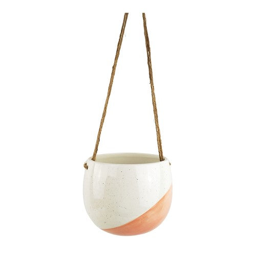 Avery Dot Round Hanging Planter Pink Med 14cm