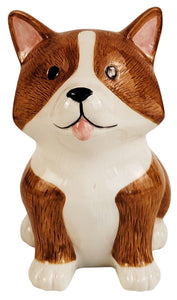 Cute Corgi Planter White & Brown