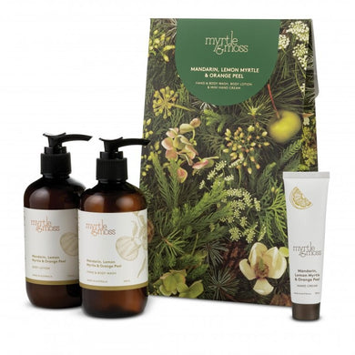 Myrtle & Moss Christmas Trio Gift Set- Mandarin, Lemon Myrle & Orange Peel 