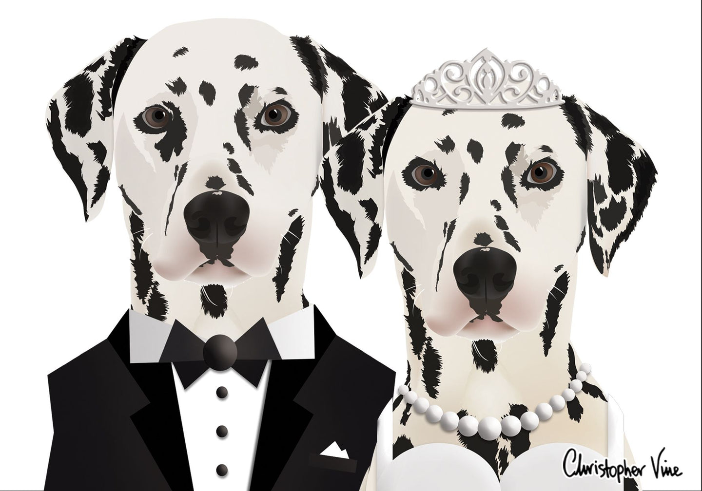 Wedding Dalmatians Greeting Card