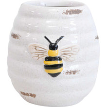 Load image into Gallery viewer, Pot - Bee Rustic White
