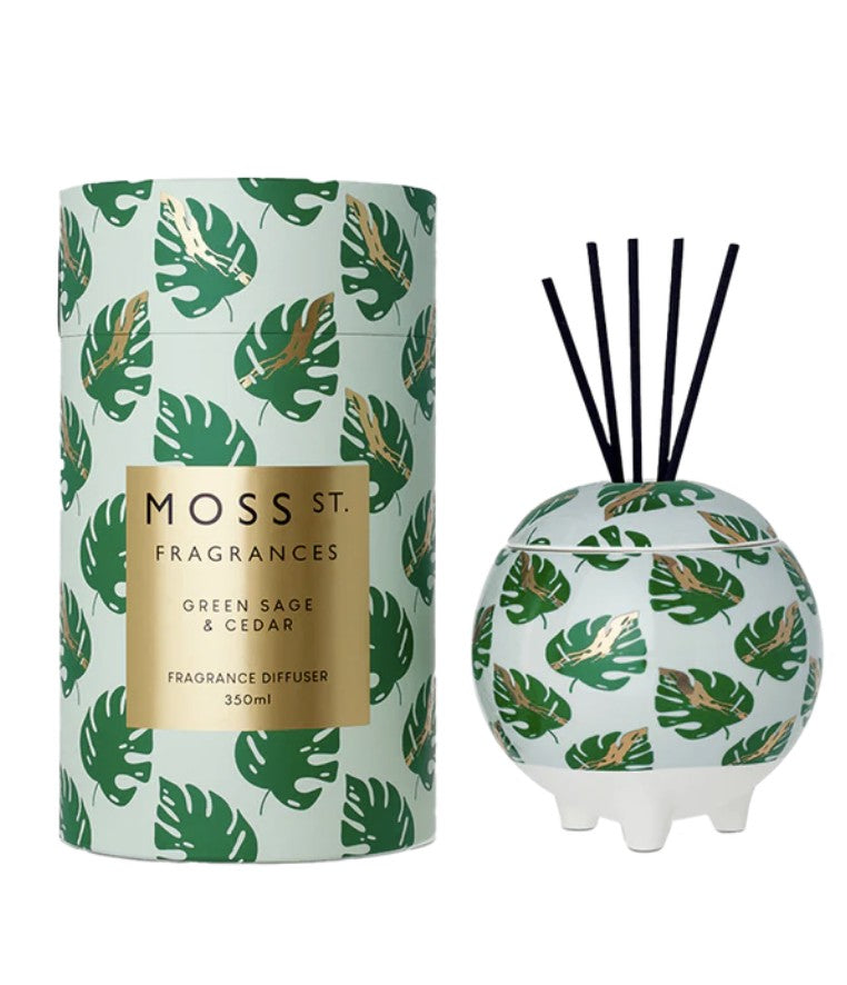 Moss St. Green Sage & Cedar Ceramic Diffuser 350ml