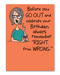 Card - Right From Wrong (spirit Humour)