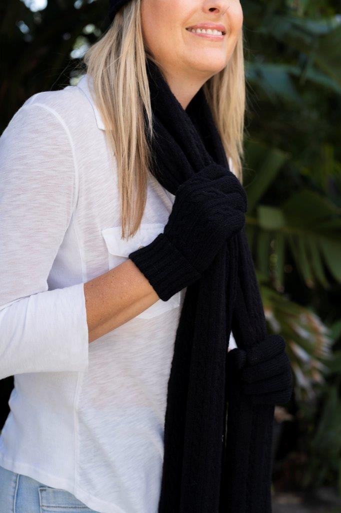 Scarf Louise Cable Black