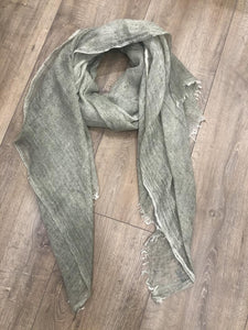 Natural Woven Scarf Soft Green