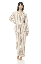 Load image into Gallery viewer, Gingerlilly Sleepwear Cotton Stripe Tan  ILIANA Size L
