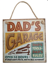 Load image into Gallery viewer, Home Vintage Sign - Dad&#39;s Garage
