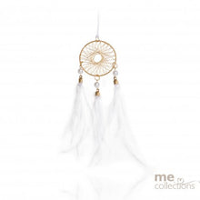 Load image into Gallery viewer, Wedding Charm - Delicate Dream Catcher With Pearl And Feathers Gold
