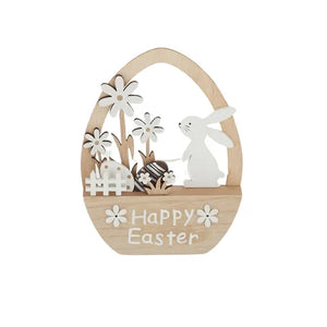 Happy Easter Deco Mdf White/natural