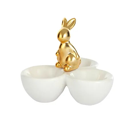 Egg Holder with Gold Bunny